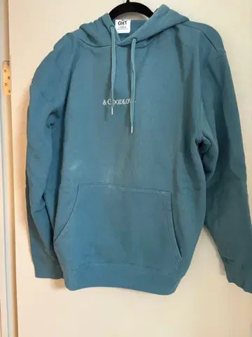 스트레이트 LARGE 후드 부착 후드티 파랑