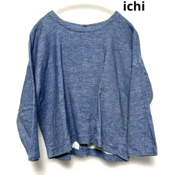 ichi 코튼 린넨 데님 앞뒤 착용 티셔츠 가디건