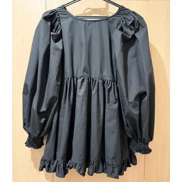 YOIHI 요이히 천 오하기 블라우스 퍼프 슬리브 긴팔