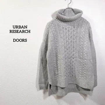 URBAN RESEARCH DOORS 터틀 니트 그레이 울 혼방