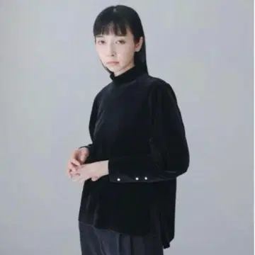 foufou 벨로아 하이넥 드레스 셔츠