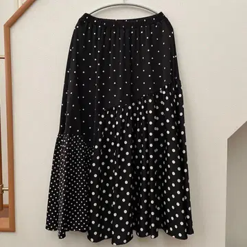 비어즐리 beardsley 롱 스커트 도트 도트 패치워크