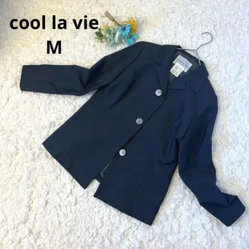 쿨라비 테일러드 자켓 울 혼방 3 버튼 네이비 M 일본제 새상품급