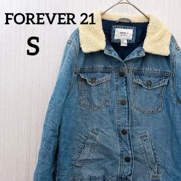 FOREVER 21 [ S ] 데님 자켓 보들보들 카라 부착 G