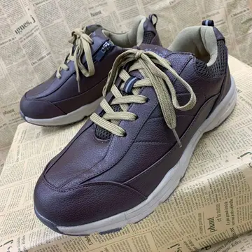 새상품 남성용 24.5cm 발수 F가죽 척 스니커즈 짙은 갈색 3107