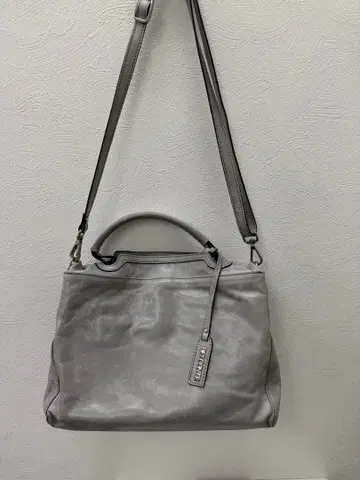 델콘테 가죽 토트백 그레이 숄더 포함 사용감 있음