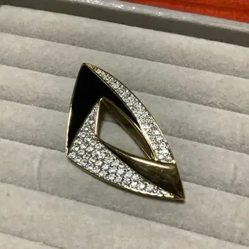 빈티지 Monet 골드 블랙 브로치