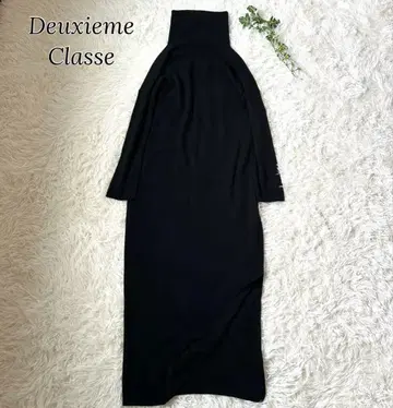 두즈엠 클래스 캐시미어 울 하이넥 맥시 니트 원피스