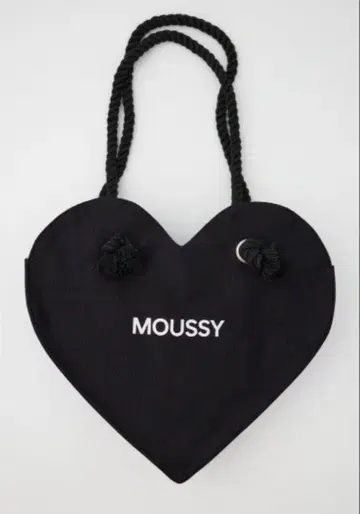 MOUSSY 하트형 토트백 블랙