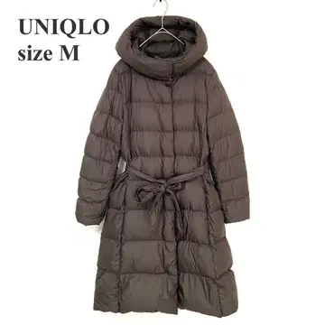 새상품급 유니클로 라이트 웨이트 롱 다운 코트 브라운 사이즈 M
