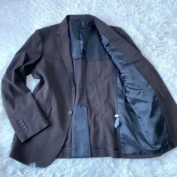 GU 테일러드 자켓 글렌체크 브라운