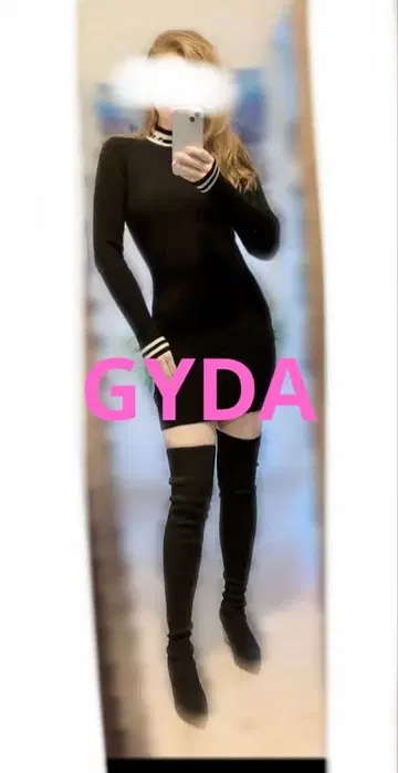 GYDA 라인 보틀넥 니트 타이 트 원피스 새상품급