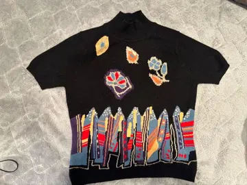 LouisF eraud 캐시미어 100% 하이넥 반팔 스웨터