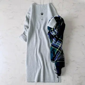 컨디션 최상 갤러리 바이 캐시미어 리브 니트 원피스 보트넥