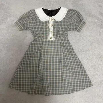 AnkRouge 그레이 계열 체크 반팔 원피스