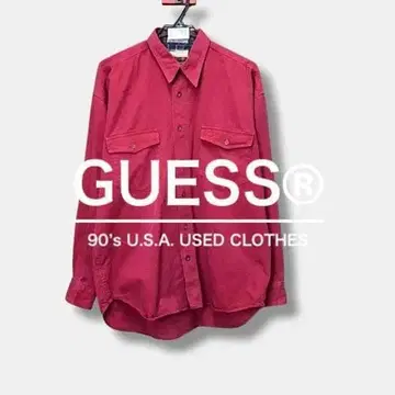 90s GUESS 자수 두꺼운 원단 빈티지 워크 셔츠 SD8-261