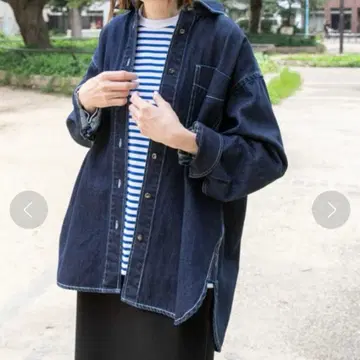 FORK& SPOON 다크 블루 긴팔 셔츠