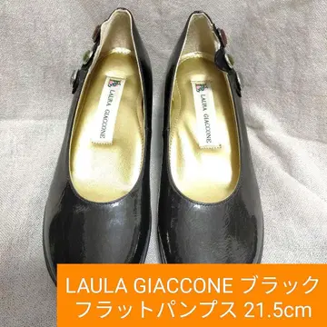 [새상품급] LAURA GIACCONE 블랙 플랫 펌프스 21.5cm
