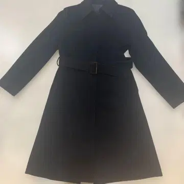 블랙 벨트 롱 코트