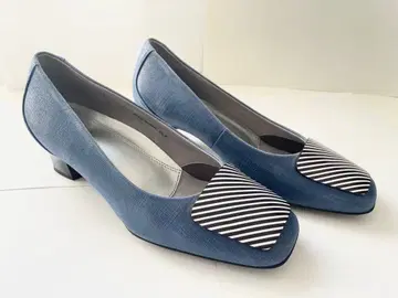 가죽 버클 힐 스니커즈 블루