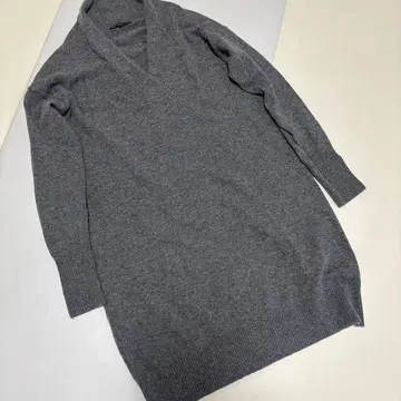 23구 니트 스웨터 V넥 레이어드 38 그레이 울 캐시미어