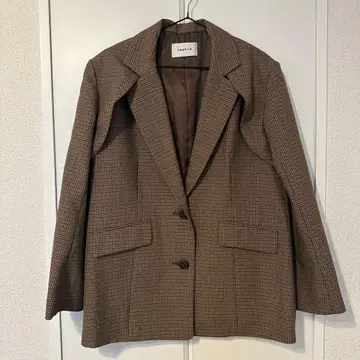 FRAI.D 프레이아이디 체크 자켓 브라운