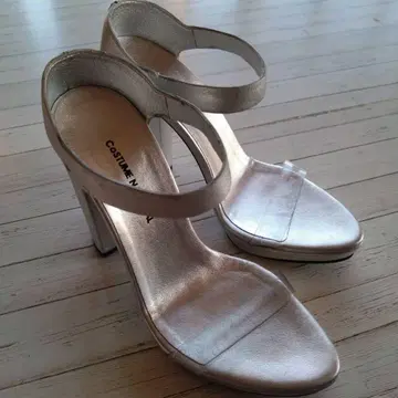 COSTUME NATIONAL 실버 샌들 하이힐