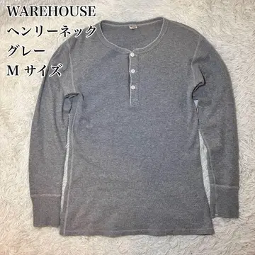 새상품급 WAREHOUSE 헨리넥 긴팔 티셔츠 그레이 M