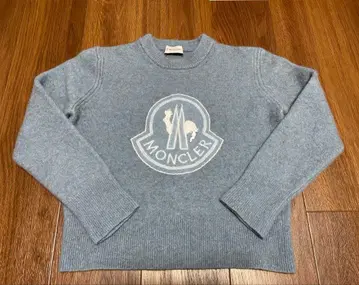 MONCLER 블루 그레이 로고 스웨터 긴팔 XS