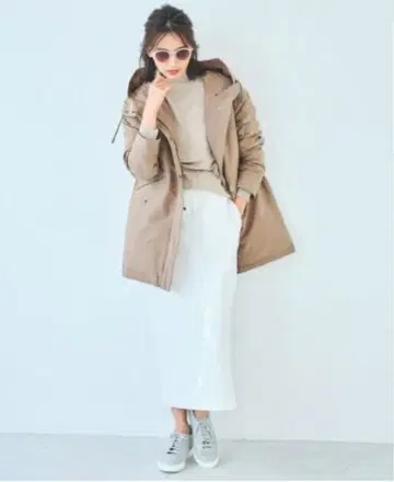 23구 다운 자켓 모즈 코트 S 사이즈 브라운 계열 카멜