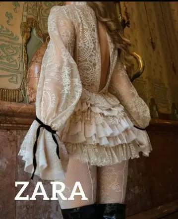 ZARA 일본 미입고 레이스 프릴 상의 L 사이즈