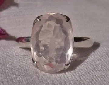 12호 로즈쿼츠 오벌 패싯 컷 실버 반지 264