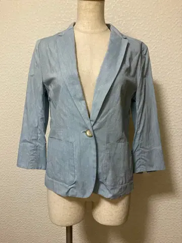 BEAMS LICHTS 라이트 블루 싱글 버튼 자켓