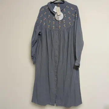 새상품 [앨리스SamansaMos2] 가슴 자수 원피스 블루