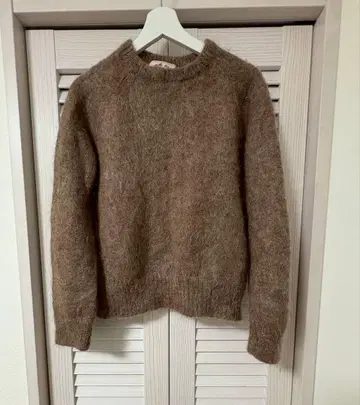 아치 모헤어 니트 브라운 알파카 울