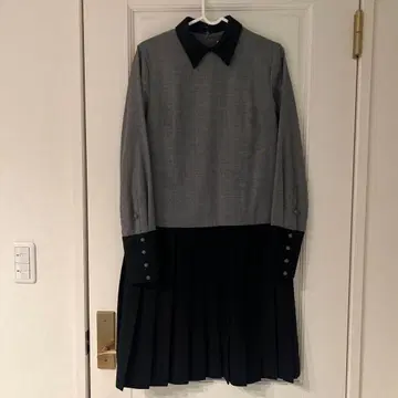 LE CIEL BLEU 카라 부착 원피스 플리츠 원피스