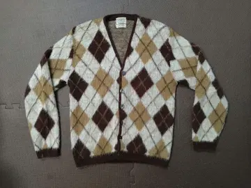 BRENT 50s 빈티지 아가일 가디건 M 사이즈 버튼 누락 있음