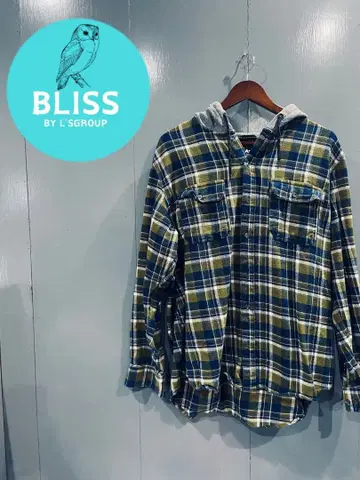 구제 의류 HAWX 후드 부착 플란넬 플란넬 셔츠