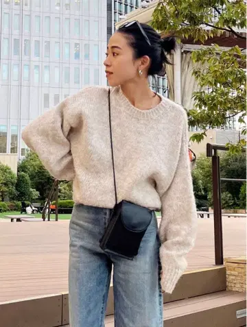 [ 미사용 새상품 택 포함 ] 컬러 모헤어 혼방 루즈 니트