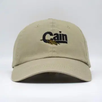 Cain 농업 자수 캡 기업 로고 밀 베이지 구제 의류 대디