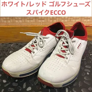 화이트/레드 골프화 스파이크 ECCO
