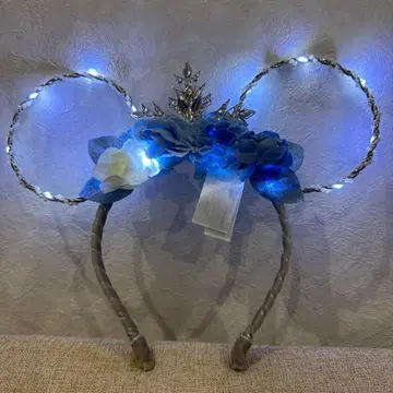 엘사 홍콩 디즈니 꽃과 라이트가 달린 머리띠