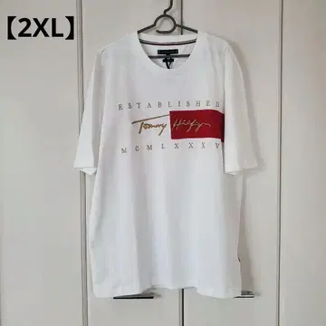 [ 미사용 새상품 ] 타미힐피거 화이트 T셔츠 2XL