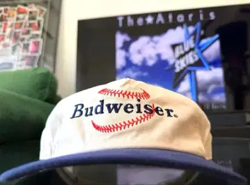 USA 기업 Budweiser 버드와이저 BEER 캡 베이지 네이비