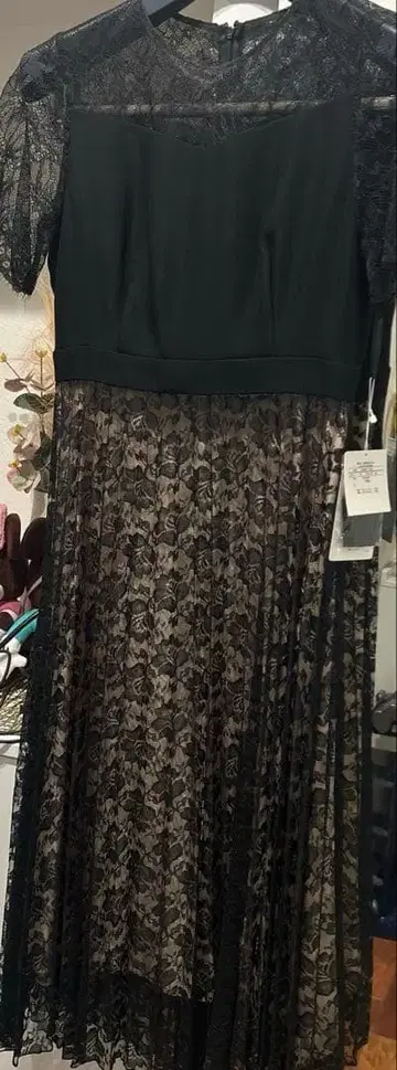 미사용 새상품 블랙 레이스 드레스