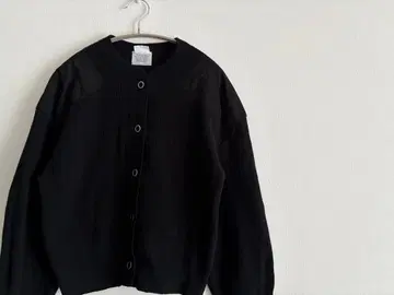 신존 THE SHINZONE 블랙 리브 니트 가디건 긴팔