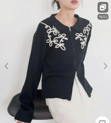 금일 한정! LIAN 가디건 코드 자수 폴로 니트 가디건 새상품급