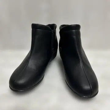 PANSY 블랙 숏부츠 지퍼 웨지힐 23cm