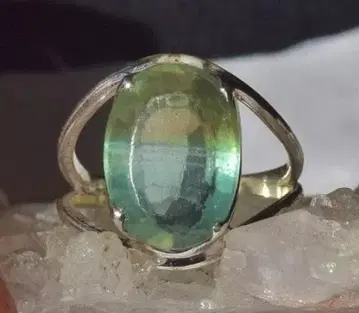 9호 플로라이트 오벌 패싯 컷 실버 반지 237