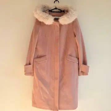 MISCH MASCH 후드 부착 핑크 롱 코트 M